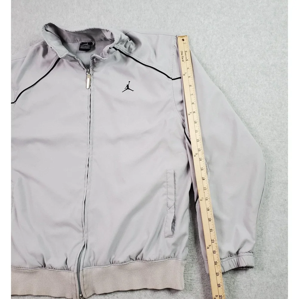 Jordan Jacket Mens Large Gray Full Zip Bomber Windbreaker Jumpman 332721-071